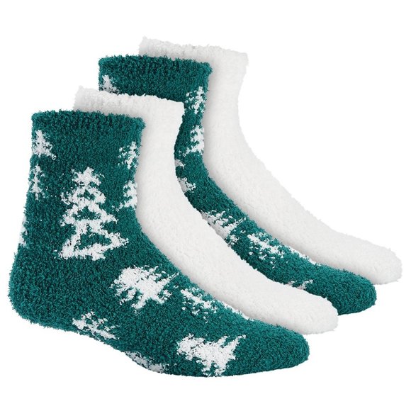 New Charter Club Womens Buffalo Plaid Fuzzy Butter Socks - Picture 1 of 6